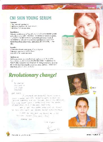 SKIN YOUNG SERUM- Revolutionary change - Features: * Nutrition Rich *Rich in antioxidants & plant extracts *Excelleent Anti Ageing agent *Smoothens & Nourishes areas of extra dryness *Reduces appearance of fine lines *Excellent for under eye areas