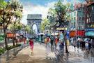Same scence but different artist from my pic, mine - Scence of paris streets in the summer