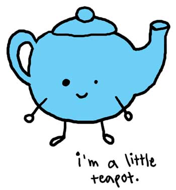 teapot - cartoon teapot with a comment underneath