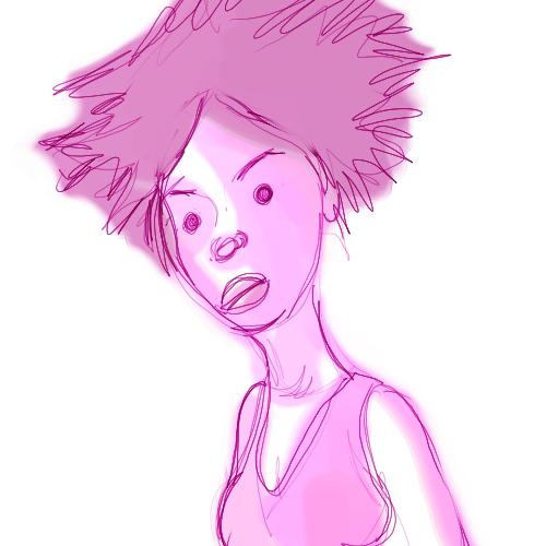 girl sketch - a purple sketch of a girl