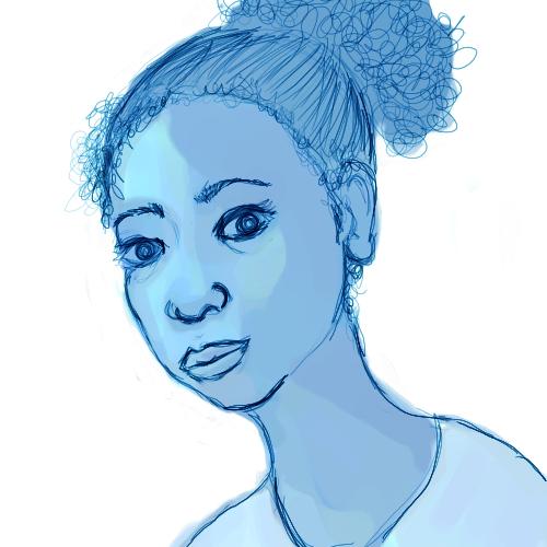 blue face - a blue woman