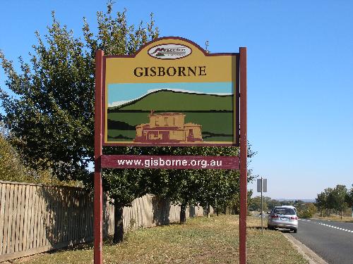 Gisborne Welcome Sign - Welcome sign to Gisborne Victoria...2008
