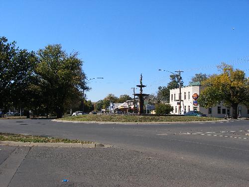Gisborne Centre roundabout - Gisbourne centre roundabout in Victoria Australia