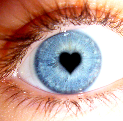 Love at first sight - An eye with a black heart