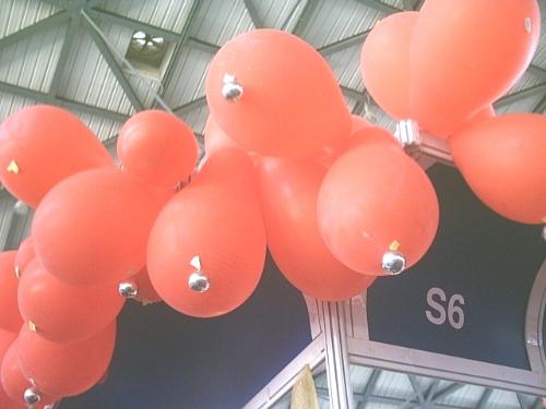 Balloons - Balloons hung from roof at an exhibition