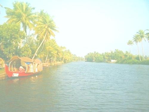 A waterway - It is a water way used for boating at Kumarakoam lake in Kerala, India.