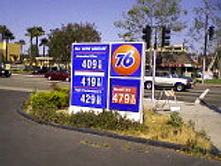 Regular Unleaded at this gas station starts at $4. - This was taken on my cell phone on 4/23/2008.