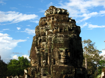 Bayon Temple - One of the heads in Bayon Temple