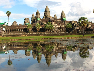 Angkor Wat - reflections of the temple over the moat