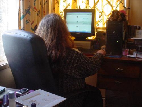 Working  - Here I am clicking away .. Look forward to talking with you