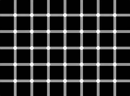 Can You See the Blinking Spots? - I love optical illusions. If you stare at this, you'll see blinking spots appear, but look at them, and they are gone!