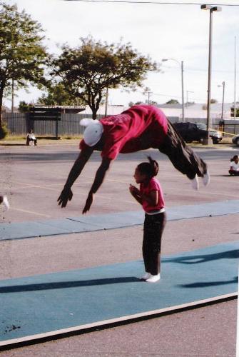 I got hops seriously  - This is me and a student doing a demonstration at Butzel Rec