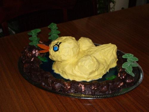 Birthday cake - My sister made this cake. How clever is she? She even had green frogs in the pond. My daughter loved it.