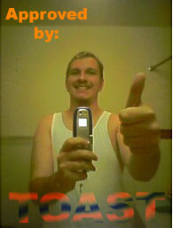 toast - chris in his bathroom...being ......him. lol