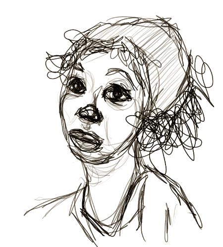 woman - A sketch of a woman's face
