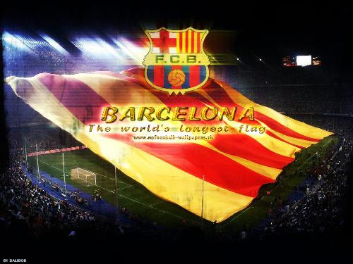 longest flag in the world . BARCELONA - the longest flag in the world
