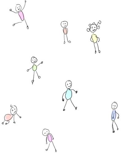stick people - A collection of stick people doing stick people things.