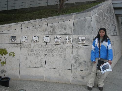 Nagasaki Museum - THat's me at the Nagasaki atomic bomb museum...  It's a sad place...