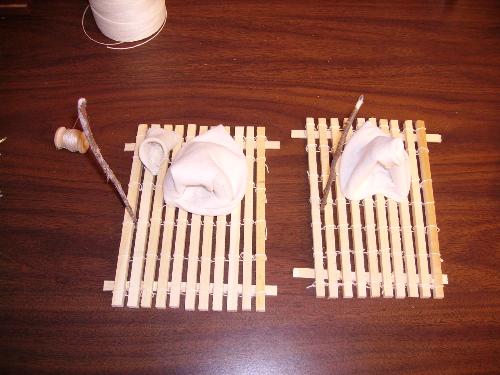 2 rafts - these are two miniature raft replica's i built for a museum exhibit.