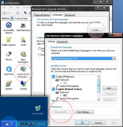 Set Language Bar - How to set and configure the language bar. Set Language Bar - How to set and configure the language bar.