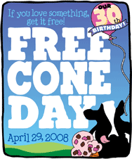 free cone at b&J today - online promotion to share 