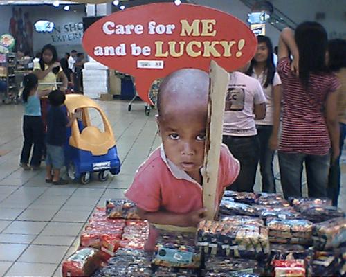 price for mercy - a promotion at a supermarket..