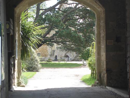 Michelham Priory - A view through the inner gate of the Gate House, straight ahead to the Priory.