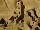 Square tower - one of the unimproved ruins at Mesa Verde, visitors do not have access to it