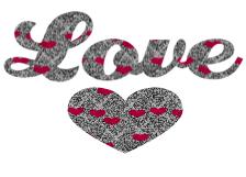Love - Gray Love N hearts