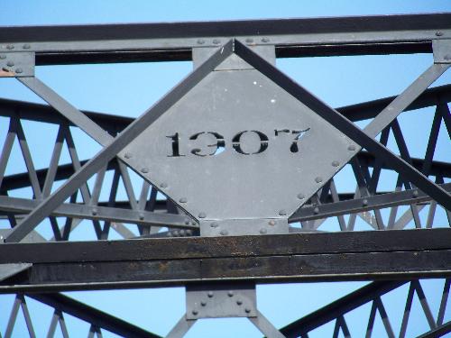 Date on the bridge - Date on the iron work on the bridge.