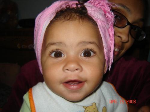this is my grand niece carizma - this is my nine month old grand niece carizma she's visiting from fl.