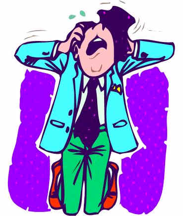 frusterated man - a man falls to his knees in frustration.