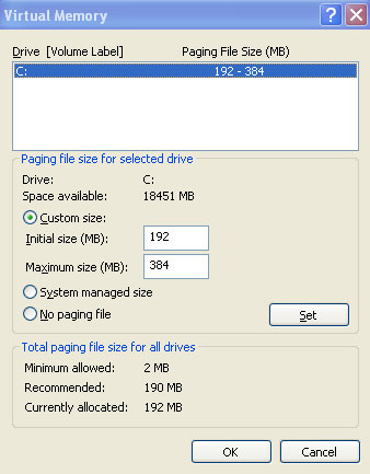 Virtual memory - This is image shows where virtual memory is setted