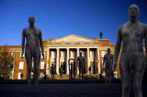Waltham Forest College - A collage of Waltham Forest College, London with some figures from Antoney Groomley's exhibition