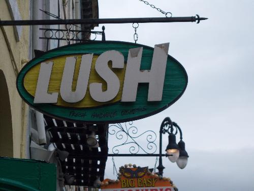 makeup store sign on Decatur street, new Orleans - From the French Quarter in New Orleans. Lush is a make up store and this is their sign.
