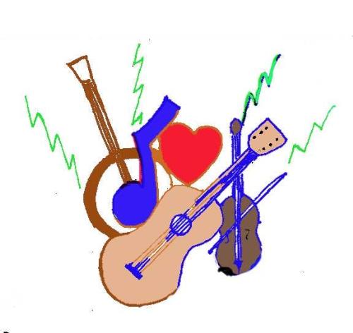 My drawing I love bluegrass - I design t shirts. This is one of my designs and,yes, I DO love bluegrass.-Especially Allison Krauss