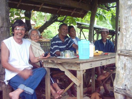 from the left: My father, Grandmother and Grandfat - from the left: My father, grandmother then my grandfather. During my grandmother birthday. They held it at my grandparents farm.