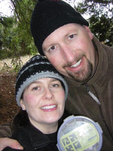Geocaching with my husband. - Geocaching with my husband near our home, great fun.
