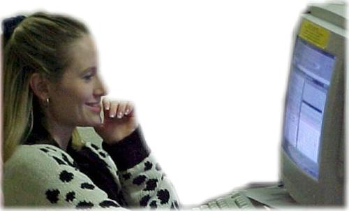 surfing the internet - a woman surfing the internet