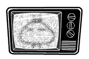 Black & white fuzz - Black & white fuzz & a person on the tv?