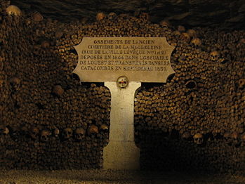 Catacombs of paris - a cross
