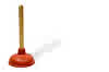 toilet Plunger - This toilet plunger is bell shaped, and is probably the one that most people choose for their dirty jobs. Its made with a wooden handle attached to a red rubber bell.
