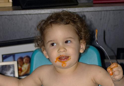 Cake Face - Her favorite part of cake is the sticky frosting!