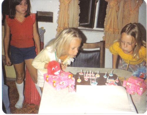 'bout 3 decades ago...'with the then' -  my sister's birthday and mine are 3 weeks apart, so we shared!
