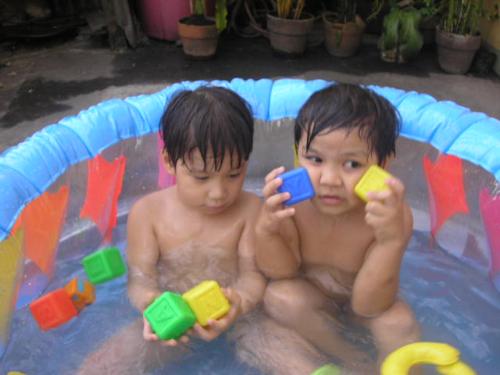 my nephews - a swim at my sons pool my nephews - a swim at my sons pool