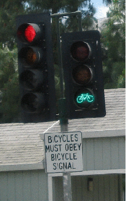 bikes - This is a signal light in Davis, CA.