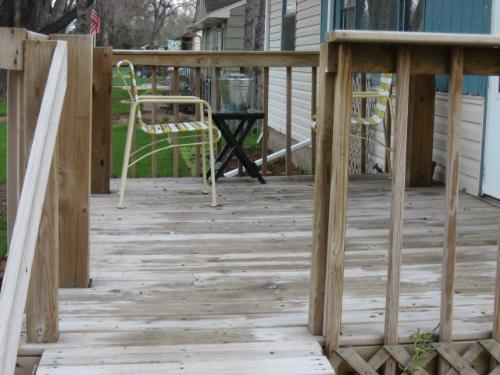 My Front Deck - Really pale looking this spring. Need to refinish it and soon.