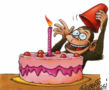 Happy Birthday!! - birthday cake monkey dude