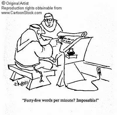 church typist - cartoon photo of priests typing
