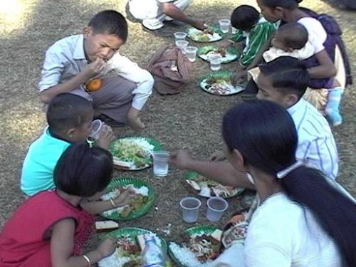 Family eating Together - Family Dinner or Lunch